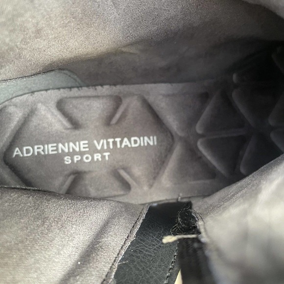 Adrienne Vittadini Sport Womens Trapeza Black Ankle Boots Faux Fur Trim Size 9M - Picture 9 of 10